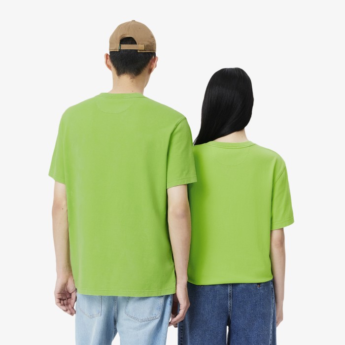 хлопковая футболка  унисекс от бренда lacoste вид слева