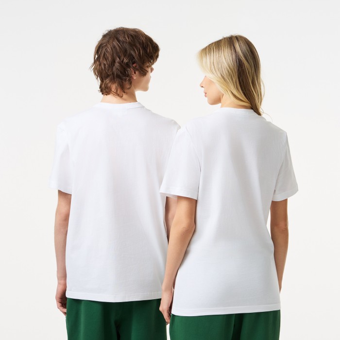 хлопковая футболка  унисекс от бренда lacoste вид слева
