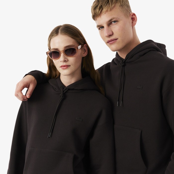 хлопковый свитшот  унисекс свободного кроя от бренда lacoste вид слева