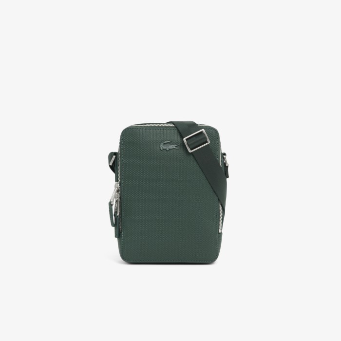 кожаная мужская сумка на плечо  chantaco piqué от бренда lacoste вид слева