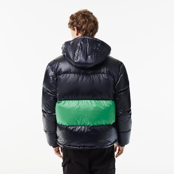 мужская двусторонняя пуховая куртка  от бренда lacoste вид слева