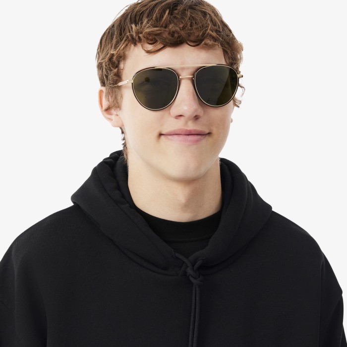 мужская флисовая толстовка-худи  от бренда lacoste вид слева