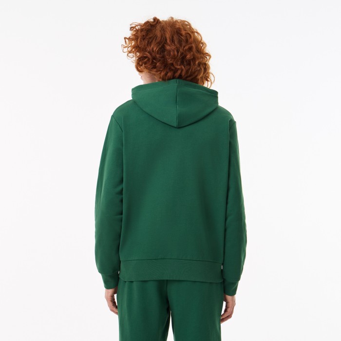 мужская флисовая толстовка  на молнии от бренда lacoste вид слева