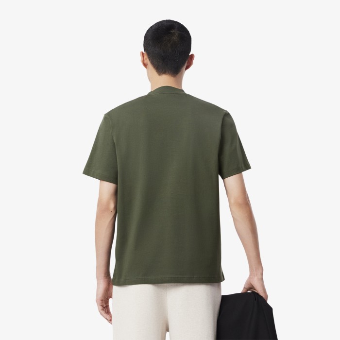 мужская футболка  из органического хлопка от бренда lacoste вид слева