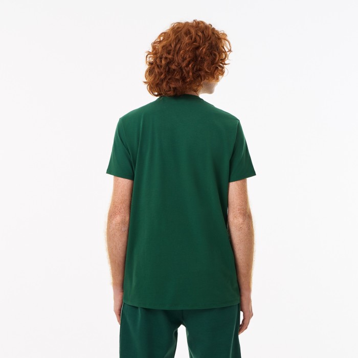 мужская футболка  приталенного кроя от бренда lacoste вид слева