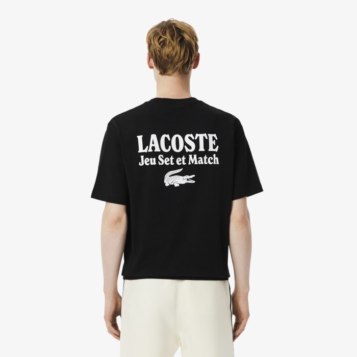 мужская футболка  свободного кроя из органического хлопка от бренда lacoste вид слева