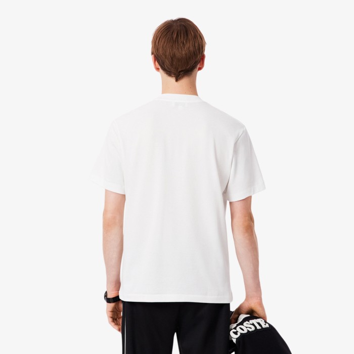мужская хлопковая футболка  классического кроя от бренда lacoste вид слева
