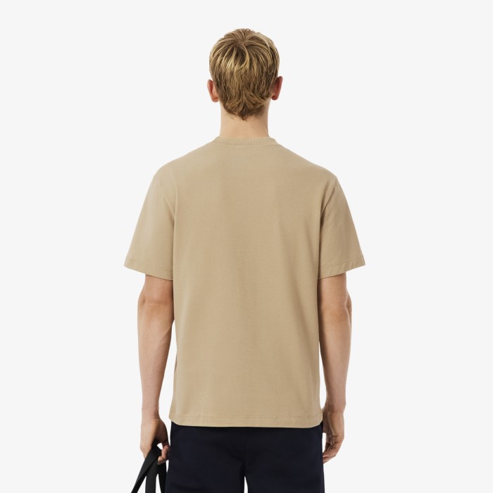 мужская хлопковая футболка  классического кроя от бренда lacoste вид слева