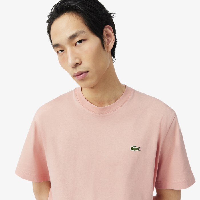 мужская хлопковая футболка  с коротким рукавом от бренда lacoste вид слева