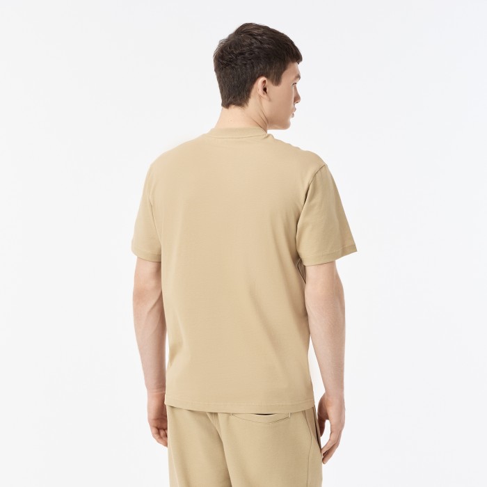 мужская хлопковая футболка  с коротким рукавом от бренда lacoste вид слева