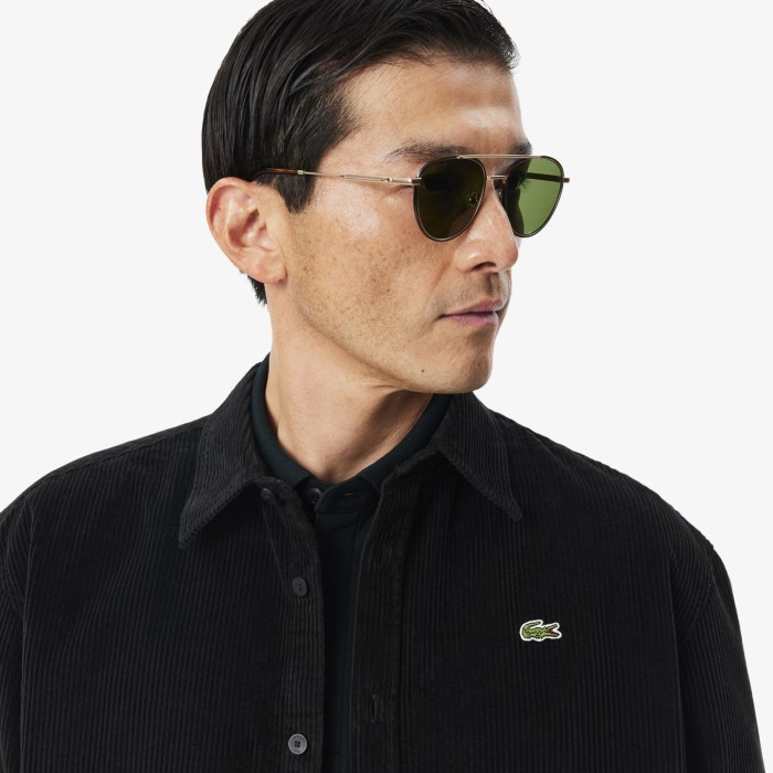 мужская хлопковая рубашка  от бренда lacoste вид слева