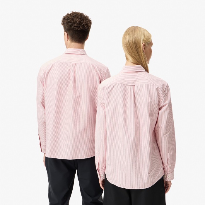 мужская хлопковая рубашка  от бренда lacoste вид слева