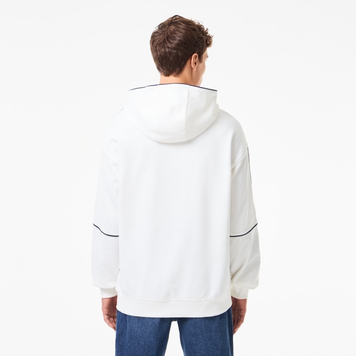 мужская хлопковая толстовка  с капюшоном от бренда lacoste вид слева