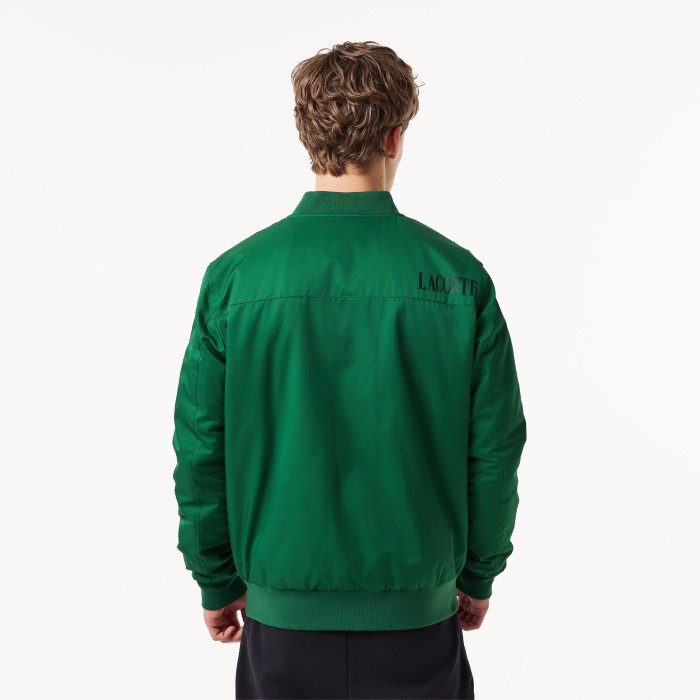 мужская куртка-бомбер  от бренда lacoste вид слева
