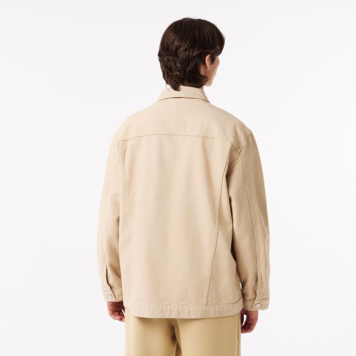 мужская легкая куртка  из хлопка от бренда lacoste вид слева