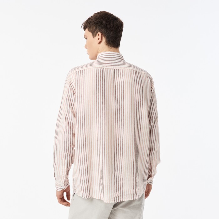мужская рубашка  из льна от бренда lacoste вид слева
