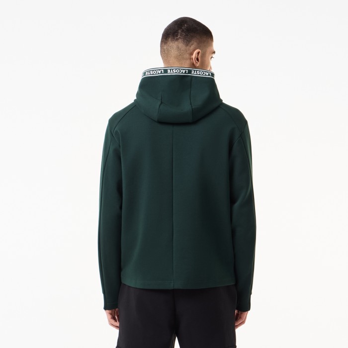 мужская толстовка - худи  с капюшоном от бренда lacoste вид слева