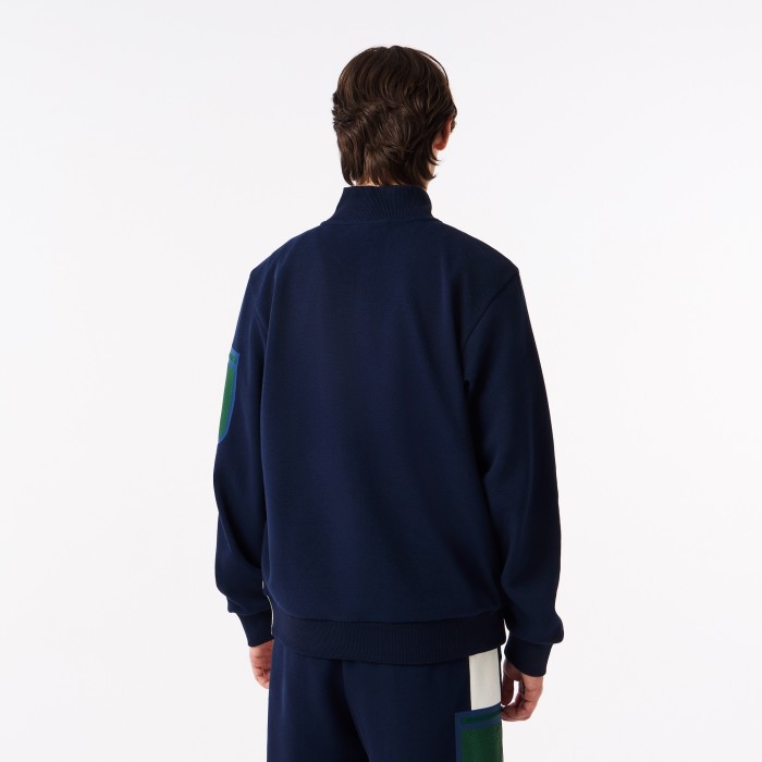 мужская толстовка  колор-блок от бренда lacoste вид слева