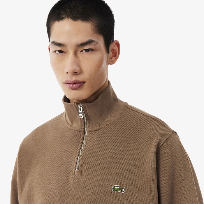 мужская толстовка  на молнии 1/4 от бренда lacoste вид слева