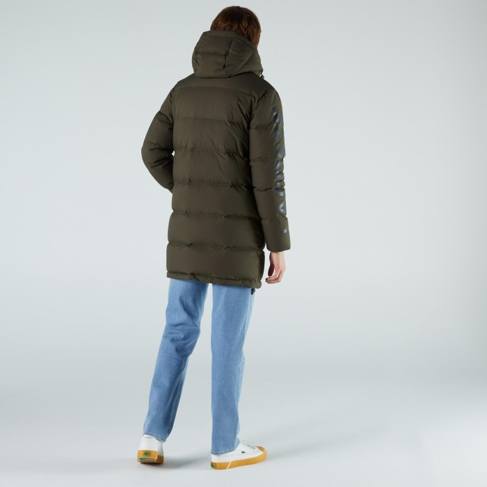 мужская утепленная куртка  long hooded quilted стандартного кроя от бренда lacoste вид слева