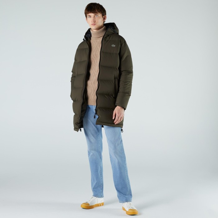 мужская утепленная куртка  long hooded quilted стандартного кроя из франции вид сбоку