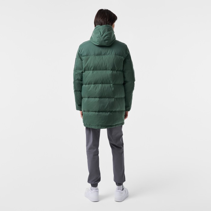 мужская утепленная парка  с капюшоном от бренда lacoste вид слева