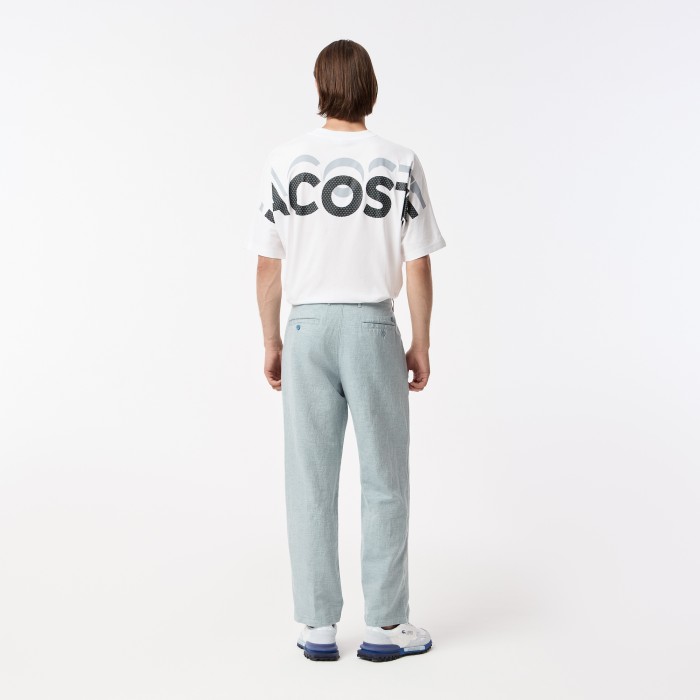 мужские брюки  из смеси хлопка и льна от бренда lacoste вид слева