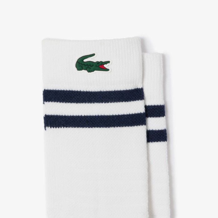 мужские дышащие хлопковые спортивные носки  от бренда lacoste вид слева