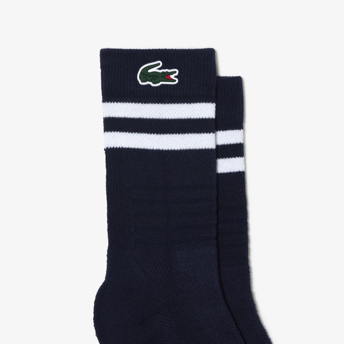 мужские дышащие хлопковые спортивные носки  от бренда lacoste вид слева