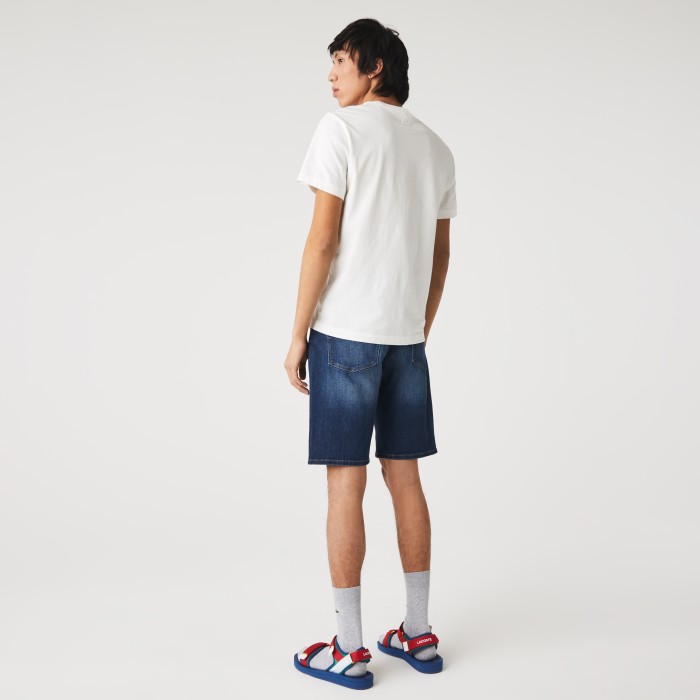 мужские джинсовые шорты  приталенного кроя от бренда lacoste вид слева