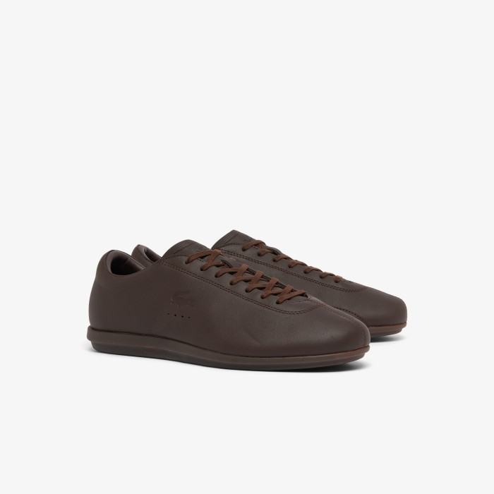 мужские кожаные кеды driver low pro от бренда lacoste вид слева