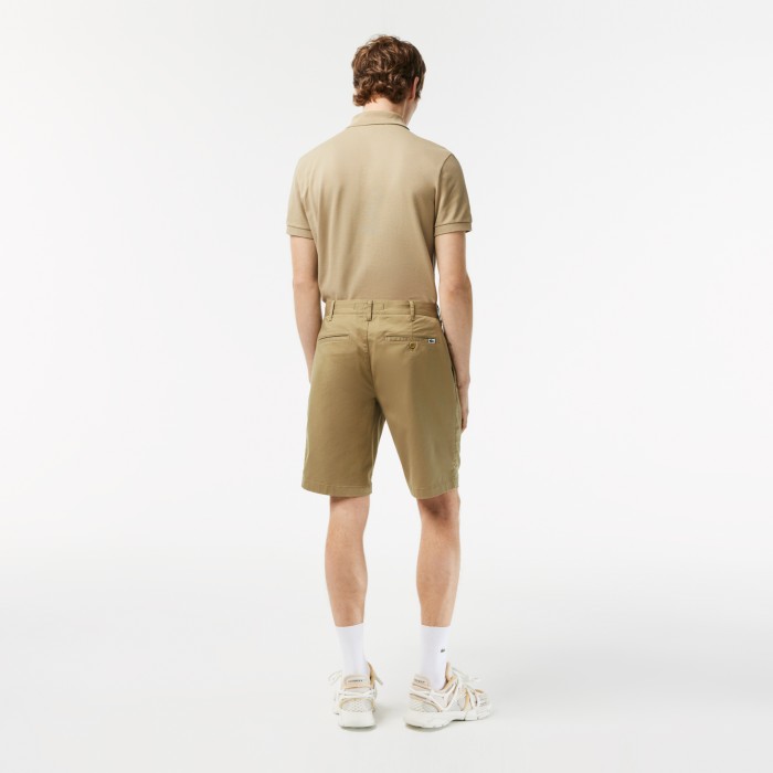 мужские шорты  из эластичного хлопка от бренда lacoste вид слева