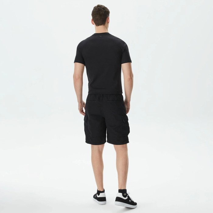 мужские шорты  из хлопка и льна от бренда lacoste вид слева