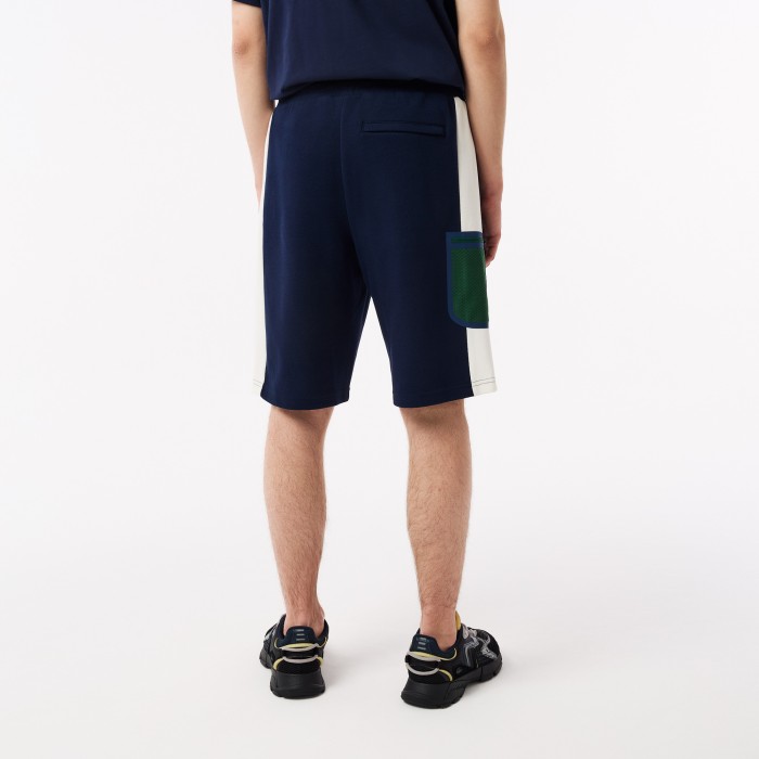 мужские шорты  колор-блок от бренда lacoste вид слева