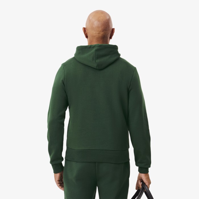 мужское худи  классического кроя с флисом от бренда lacoste вид слева