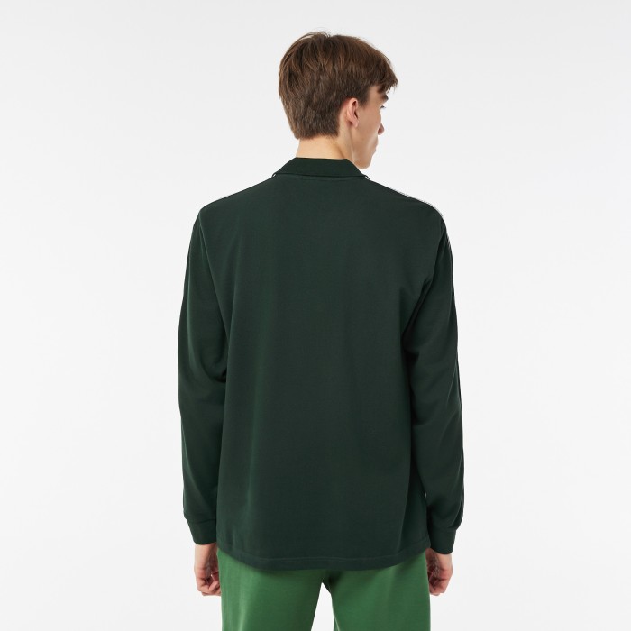 мужское поло  из хлопка от бренда lacoste вид слева