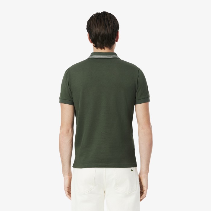 мужское поло  из органического хлопка от бренда lacoste вид слева