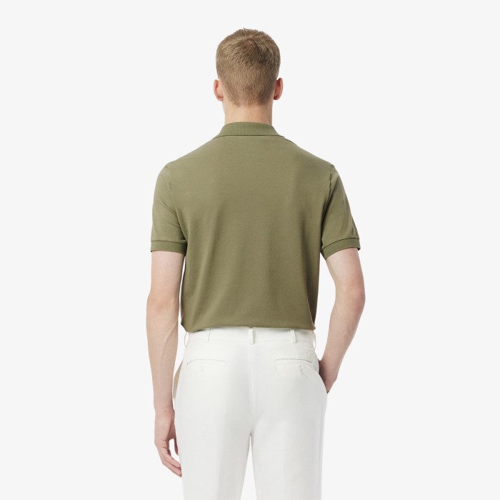 мужское поло  из смеси эластичного органического хлопка от бренда lacoste вид слева