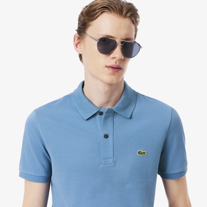 мужское поло  l.12.12 приталенного кроя от бренда lacoste вид слева
