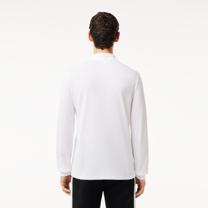 мужское поло  l.12.21 классического кроя с длинным рукавом от бренда lacoste вид слева