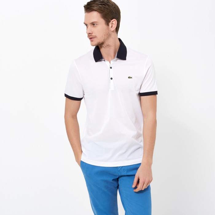 мужское поло  пике classic от бренда lacoste вид слева