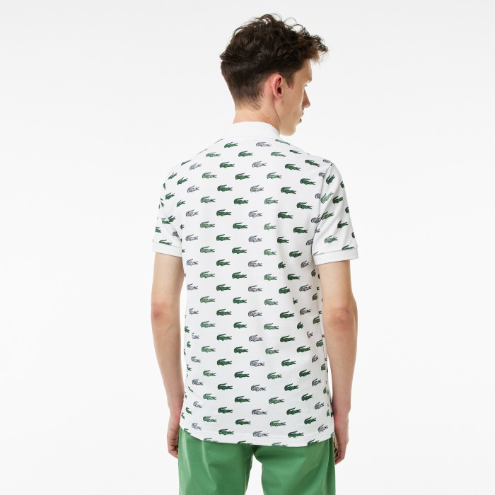 мужское поло  приталенного кроя от бренда lacoste вид слева
