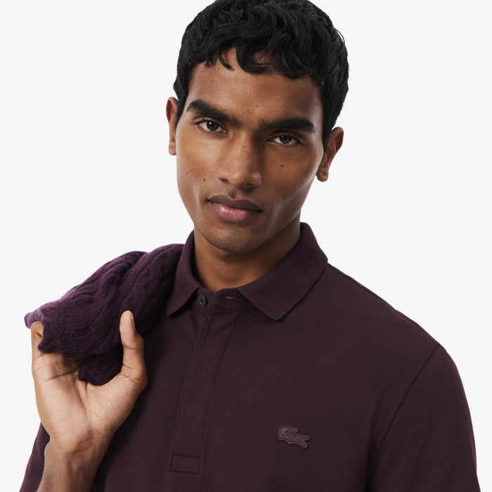 мужское поло  прямого кроя от бренда lacoste вид слева