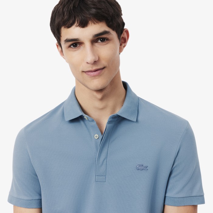 мужское поло  прямого кроя от бренда lacoste вид слева