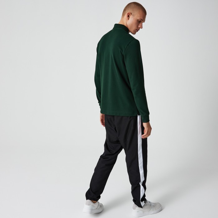 мужское поло  с длинными рукавами от бренда lacoste вид слева