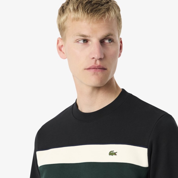 мужской флисовый свитшот  стандартного кроя от бренда lacoste вид слева