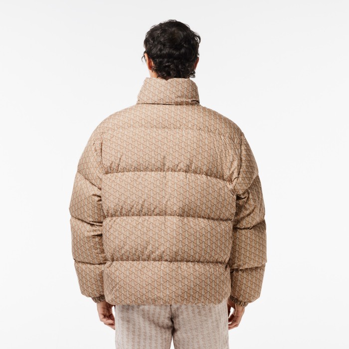 мужской пуховик  packaway с капюшоном от бренда lacoste вид слева