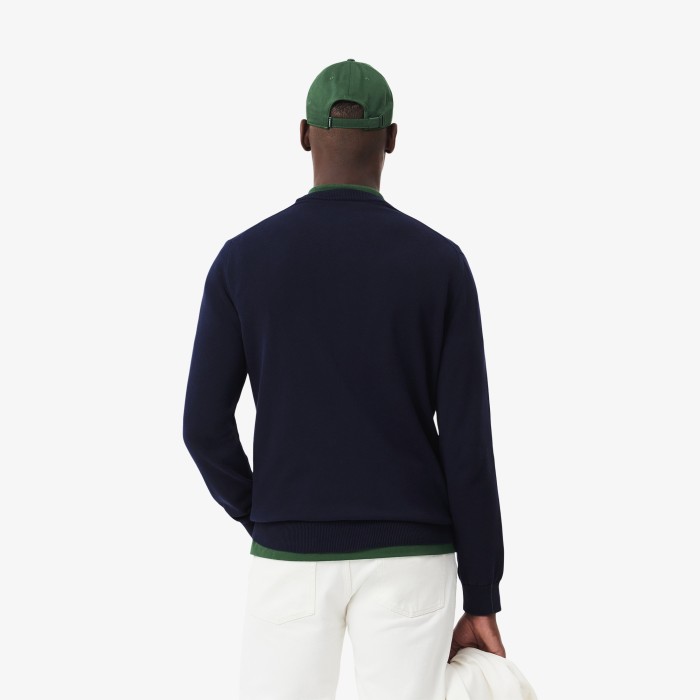 мужской свитер  из органического хлопка от бренда lacoste вид слева
