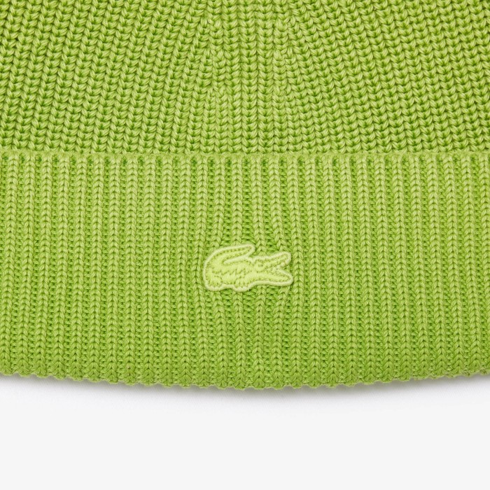 шапка-бини из хлопка  унисекс от бренда lacoste вид слева