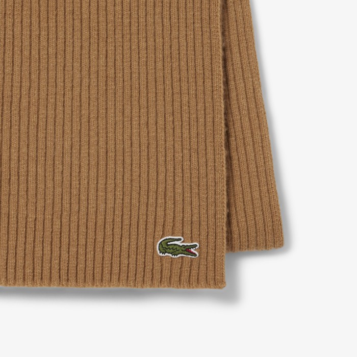 шерстяной шарф  унисекс от бренда lacoste вид слева